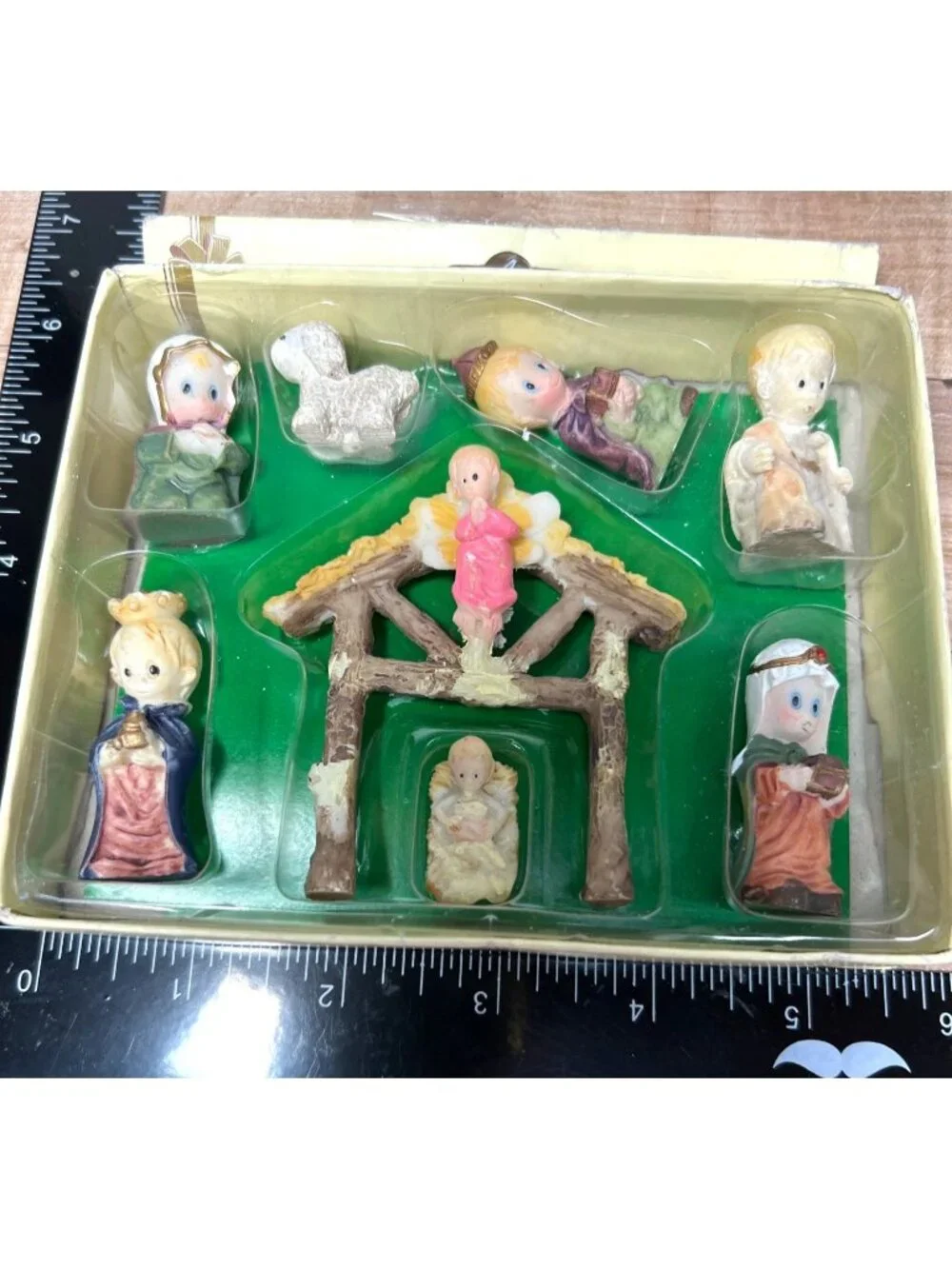 Vintage Mini Porcelain Nativity Figurine Set 8-Piece Christmas Decoration